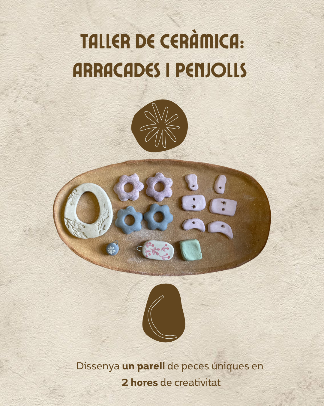 Taller de ceràmica: Dissenya les teves arracades i penjolls 2h